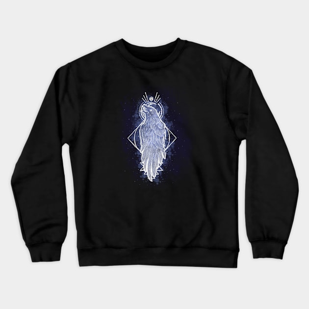 Galaxy Raven Crewneck Sweatshirt by xMorfina